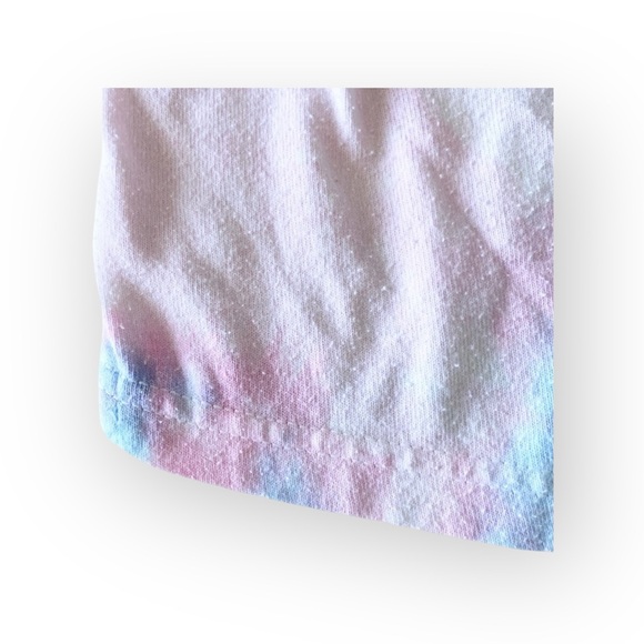 Soffe ❤︎︎ Hand Tie Dye Embellished Shorts ❤︎︎ Heart Cut Out ❤︎︎ Pink Blue ❤︎︎ XS - Picture 7 of 13